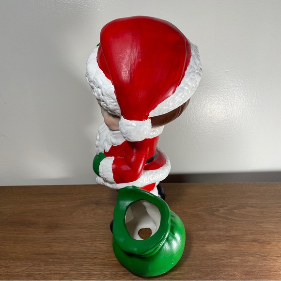 Vintage 70's Atlantic Mold Ceramic Santa Boy Big Eyes Santa Elf 11" - Picture 11 of 15